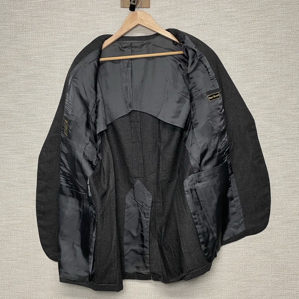 Oxxford Clothes Mansion Onwentsia Blazer Suit Jacket 46T Flannel Wool 2B1V Gray - Picture 4 of 14